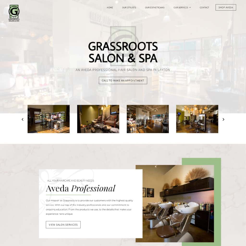Grassroots Salon and Spa - Utah Web Design