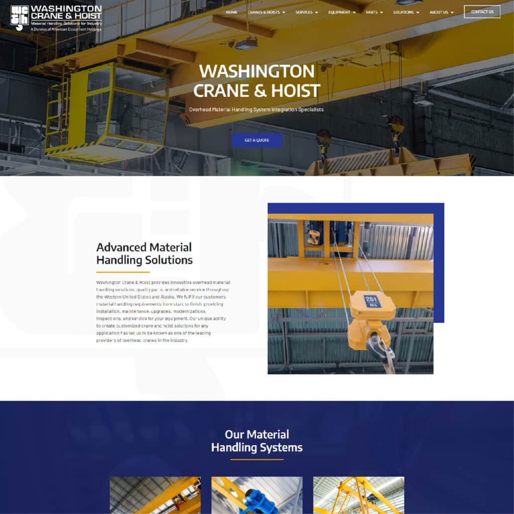 Washington Crane Utah Web Design